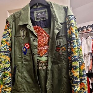 XXL Akoo army influenced jacket with patches and pins